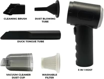 Powerful 3-in-1 Vacuum Cleaner for Car & Home � Compact, Cordless, Wet & Dry, Blower Function, Mini & Portable for Sofa, Dust, and Deep Cleaning - Portable Vacuum Cleaner for car, Bike and Sofa.