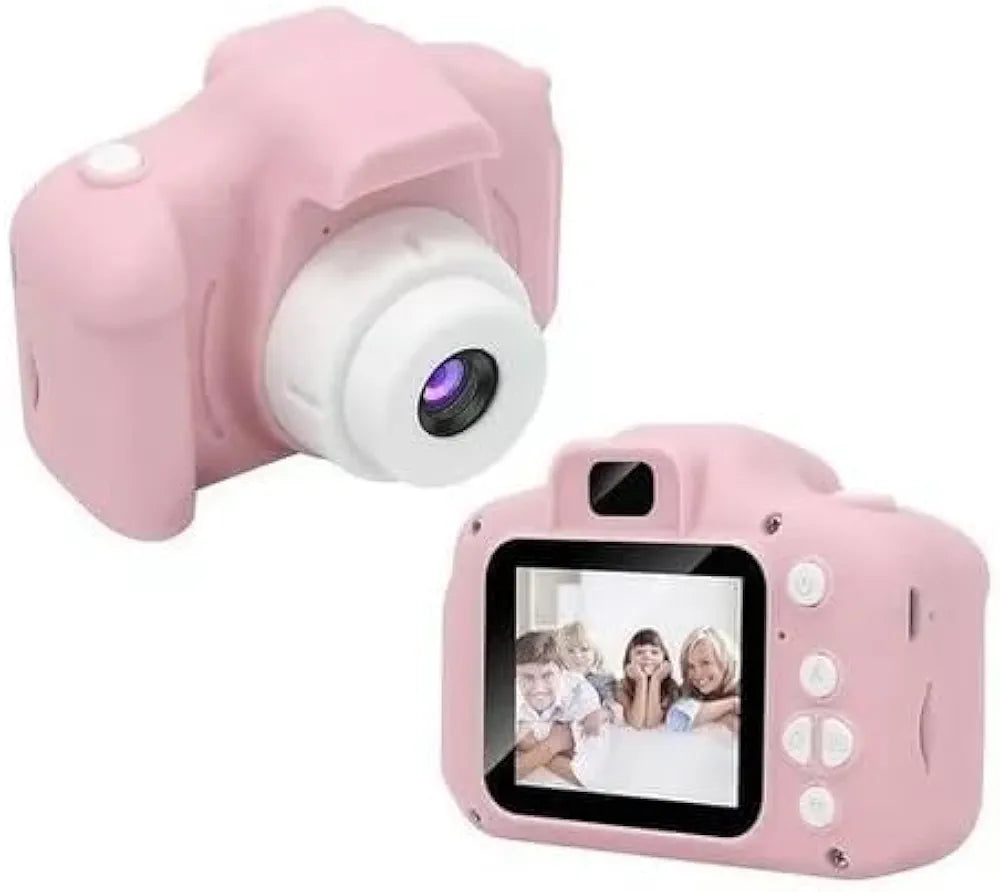 Kids Digital Camera in Pink with 3MP, HD 1080P, IPS Screen, Selfie Function, and Built-in Games