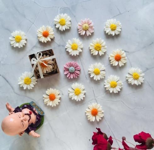 (Multicolor) Daisy Flower Floating Candle (Pack of 5) Perfect for Diwali, Party and Wedding Scented Decorative Candles