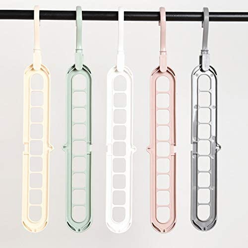9 in 1 Magic Hanger Storage Rack Adjustable Anti-Slip Hanger Hooks Closet Tie Scarf Organize Holder Pants Clothing Drying Rack.