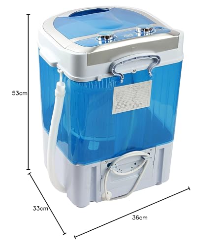 Portable 6  kg 2 Star Single Tub Top Load Mini Washing Machine with 1.5 kg Dryer Basket (Blue) - with 1 year Spare Supply Warranty Model -DMR 30-1208