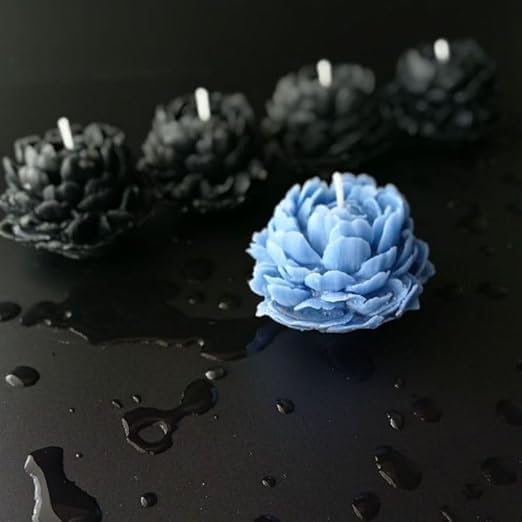 Peony Flower Candles | Handcrafted | Oudh Scented | Valentine & New Year Gifting Party Decoration | 100% Soy Wax, 80 gm Each (Pack of 2)