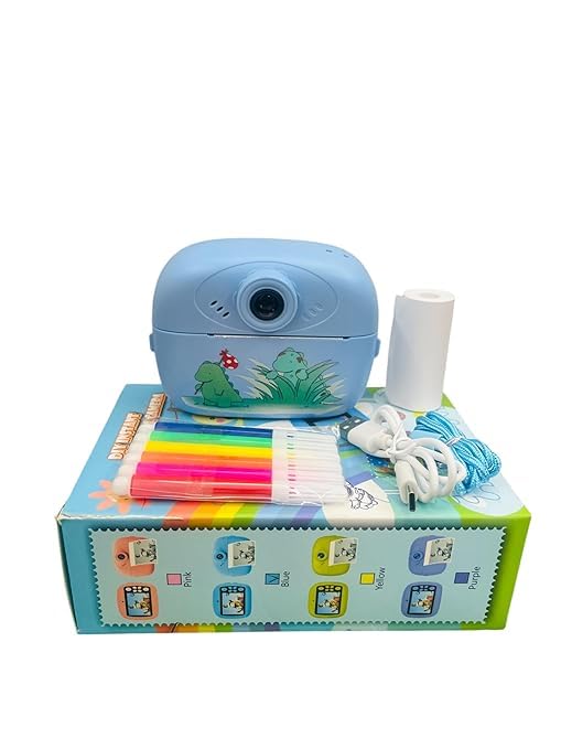 Dino Theme Instant Print Camera for Kids, Dual Selfie Digital Camera with 1080P HD Videos Recoding, 48 MP BT & App Control Instant Photo Printer for Boys and Girls (2 in 1)