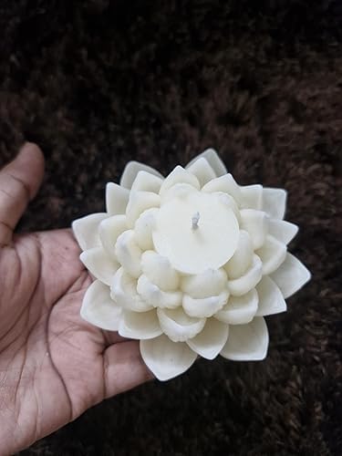 Lotus Flower Decorative Candles, White, Set of 4, Floating Design, Perfect for Home Decor, Gifting, Return Gifts, ambiance