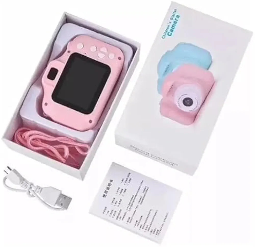 Kids Digital Camera in Pink with 3MP, HD 1080P, IPS Screen, Selfie Function, and Built-in Games