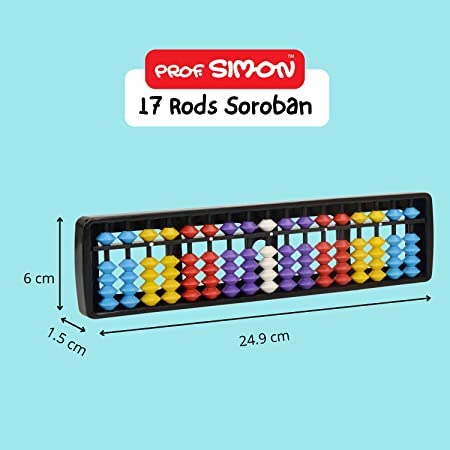 15 Rods Plastic Abacus With Multi-Colored Beads For Mathematics, Learn Counting, Addition, Subtraction, Multiplication And Division (Age: 7+ Years), Kid
