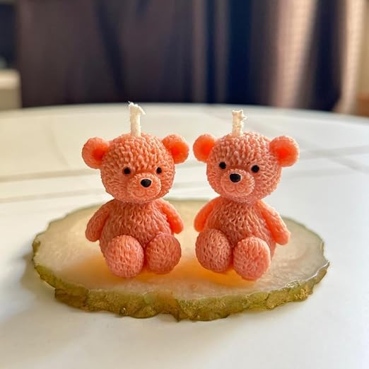 Multicolor Teddy Bear Scented Candle, Vanilla, Pack of 10 – Birthday & Gift Candle Set for Home, Parties, Special Occasions,