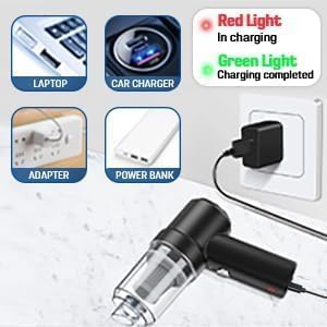 Powerful 3-in-1 Vacuum Cleaner for Car & Home � Compact, Cordless, Wet & Dry, Blower Function, Mini & Portable for Sofa, Dust, and Deep Cleaning - Portable Vacuum Cleaner for car, Bike and Sofa.