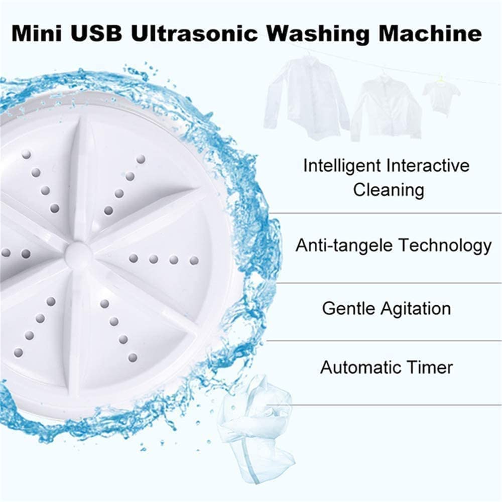 Mini Washing Machine Turbine Washing Machine Washing Machine Door Hinge Ultrasonic Lightweight Turbo Washer with USB Cable - for Home Camping Dorms Business College Rooms