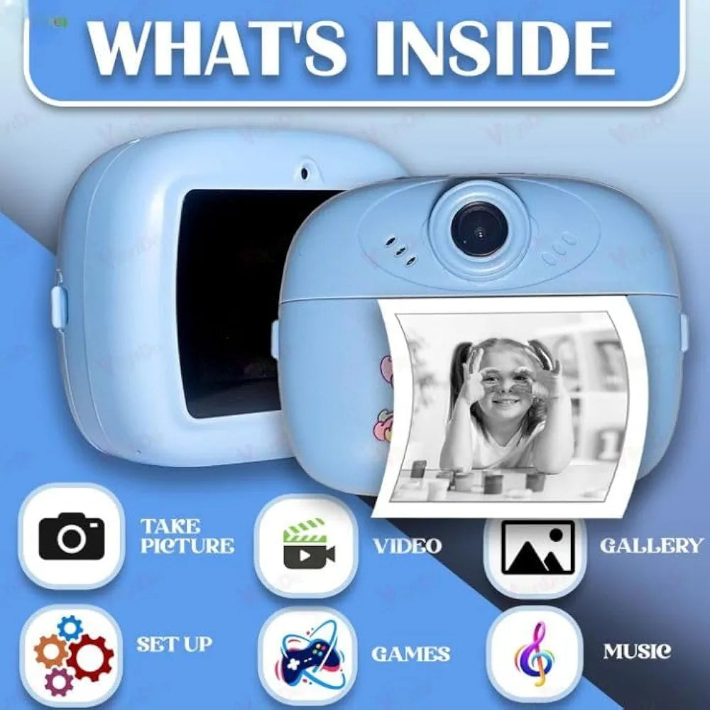 Instant Print Camera for Kids | Digital Camera with 1080P Videos SLR 