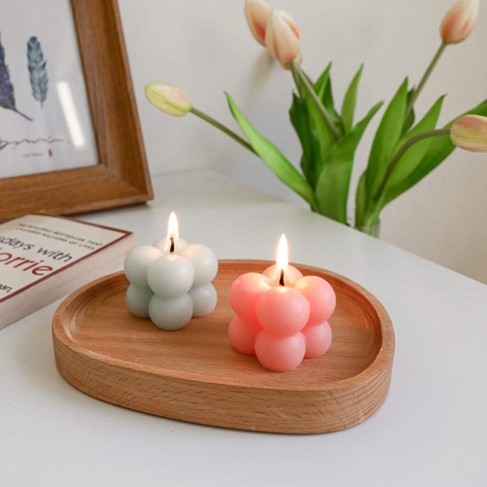 Bubble Candle, Decorative Cube Shape Hand-Poured, Long-Lasting Aromatherapy Candle for Home Decor, Gift Eco-Friendly (Pack of 2) (Big Bubble Cube)