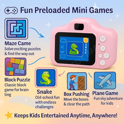 Mini Portable Thermal Printer – Bluetooth Wireless Photo & Label Printer for Kids with 1 Paper Roll – 57mm Black & White Pocket Printer for Mobile, School, Stickers (Assorted)