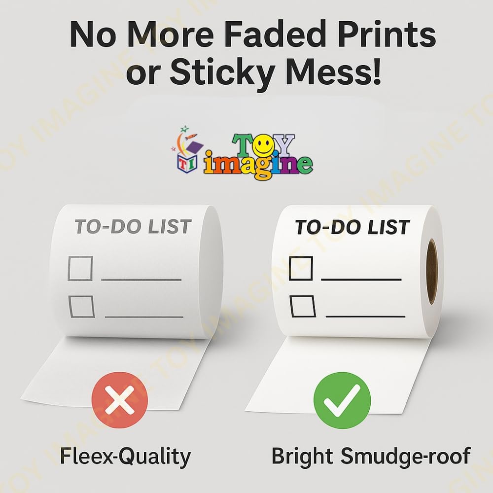 Mini Portable Thermal Printer – Bluetooth Wireless Photo & Label Printer for Kids with 1 Paper Roll – 57mm Black & White Pocket Printer for Mobile, School, Stickers (Assorted)