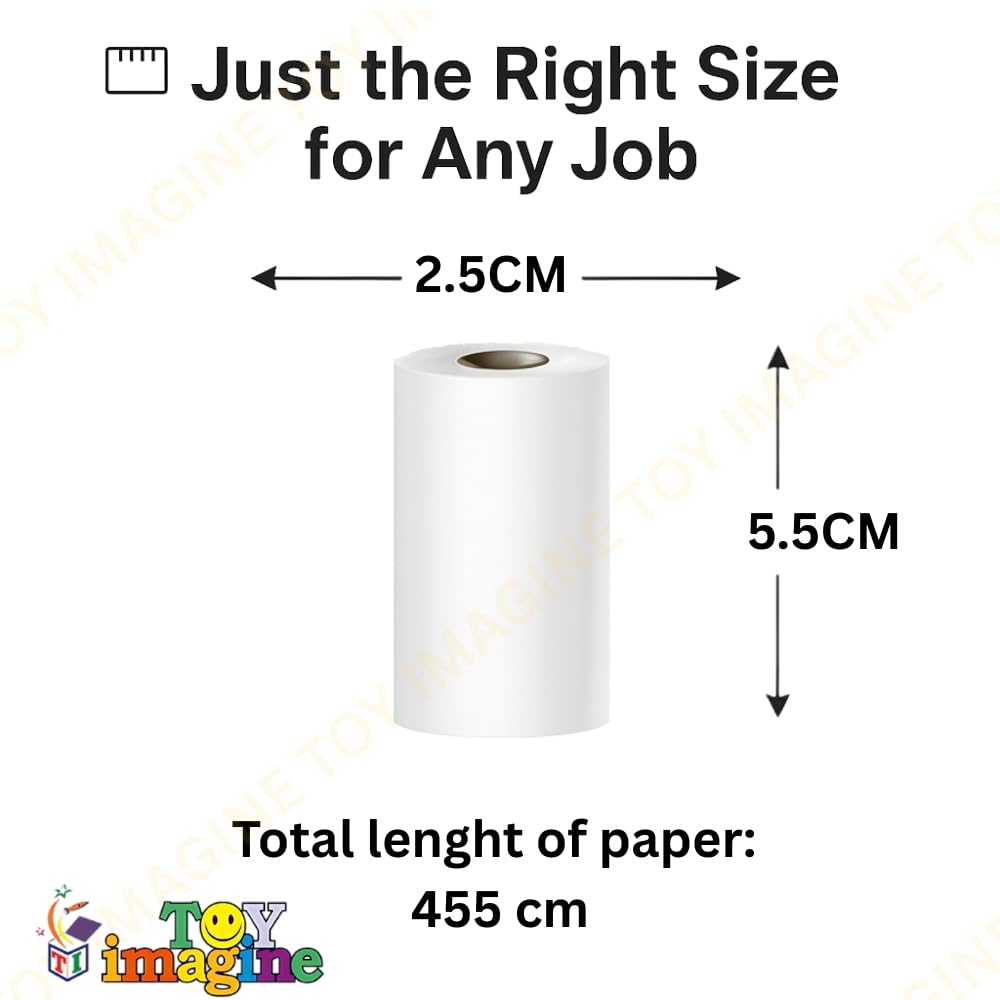 Mini Portable Thermal Printer – Bluetooth Wireless Photo & Label Printer for Kids with 1 Paper Roll – 57mm Black & White Pocket Printer for Mobile, School, Stickers (Assorted)