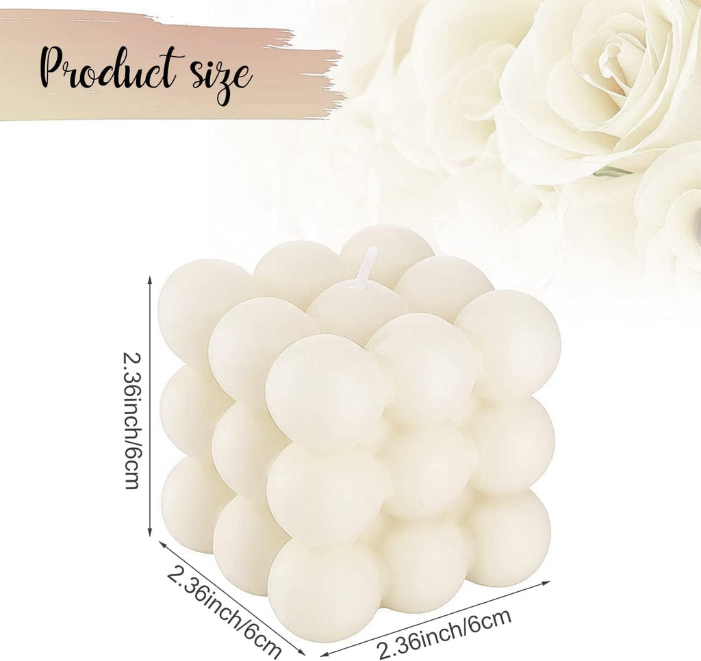 Bubble Candle, Decorative Cube Shape Hand-Poured, Long-Lasting Aromatherapy Candle for Home Decor, Gift Eco-Friendly (Pack of 2) (Big Bubble Cube)