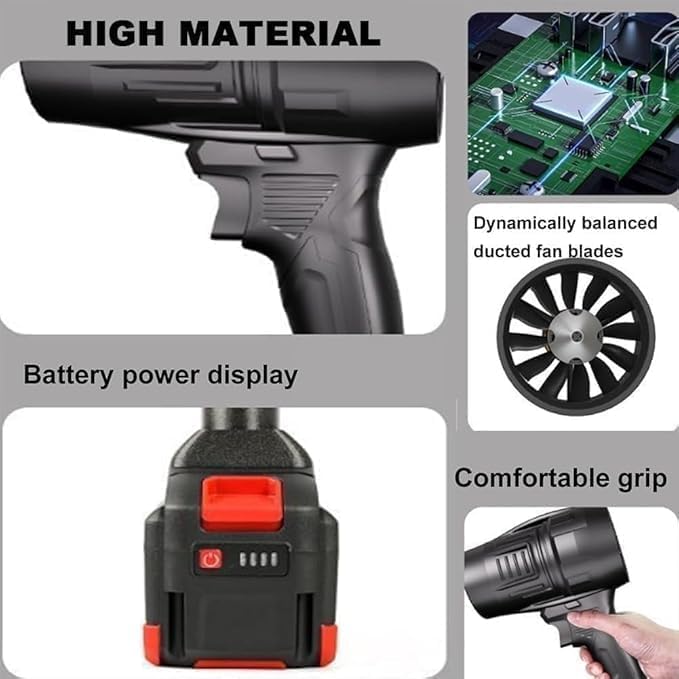Multipule Use Turbojet Air Fan Cordless Car Dryer Air Blower Handheld High Powered | Portable Car Dryer | Turboglass Car Blower | Hair Dryer | Air Blower for Cleaning, Camping, Outdoor.