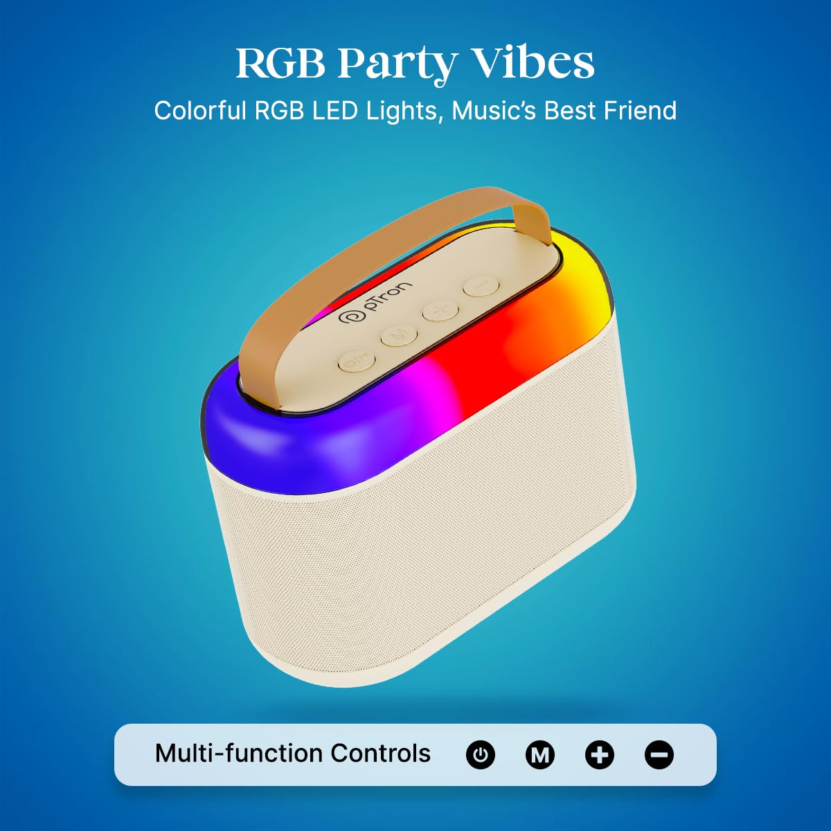 Newly Launched Fusion Tunes 10W Mini Bluetooth Speaker, Wireless Karaoke Mic, 8Hrs Playtime, Vivid RGB Lights, Voice Effects, Multi-Play Modes BT5.1/TF Card & Type-C Charging (Light Pink)