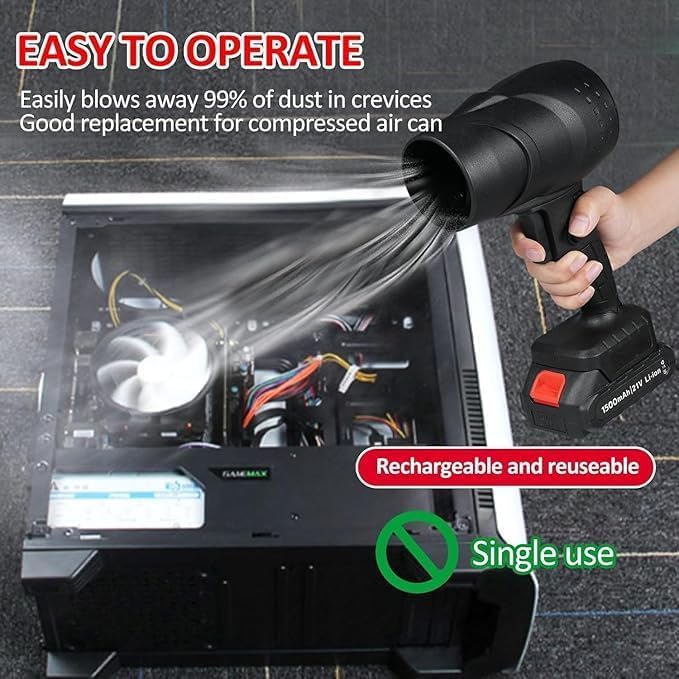 Multipule Use Turbojet Air Fan Cordless Car Dryer Air Blower Handheld High Powered | Portable Car Dryer | Turboglass Car Blower | Hair Dryer | Air Blower for Cleaning, Camping, Outdoor.