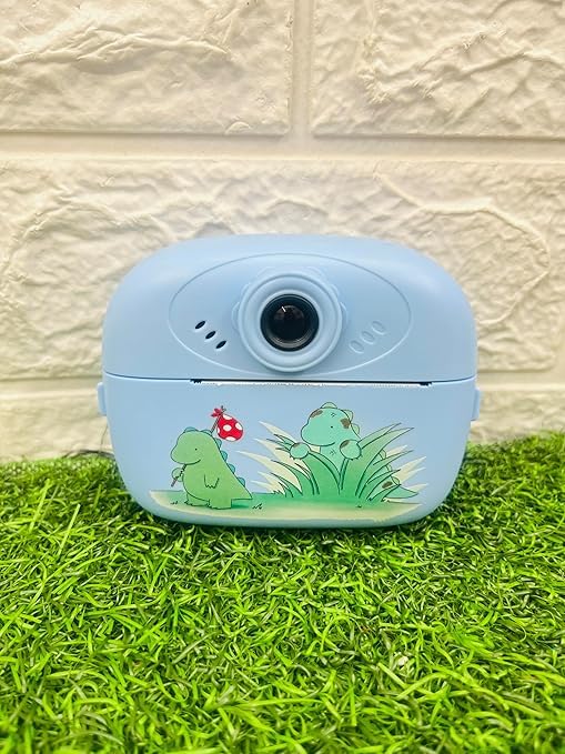 Dino Theme Instant Print Camera for Kids, Dual Selfie Digital Camera with 1080P HD Videos Recoding, 48 MP BT & App Control Instant Photo Printer for Boys and Girls (2 in 1)