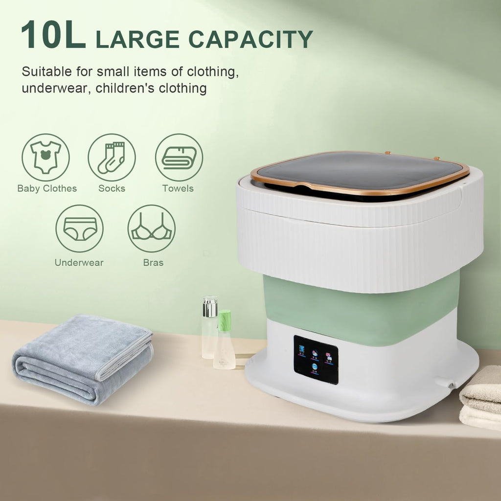 Portable Mini Washing Machine 15L with Upgraded Spin Basket, Compact Clothes Washer for Underwear, Baby Clothes & Small Items, Ideal for Home, Apartments, RV Tours, Dormitories & Hotels