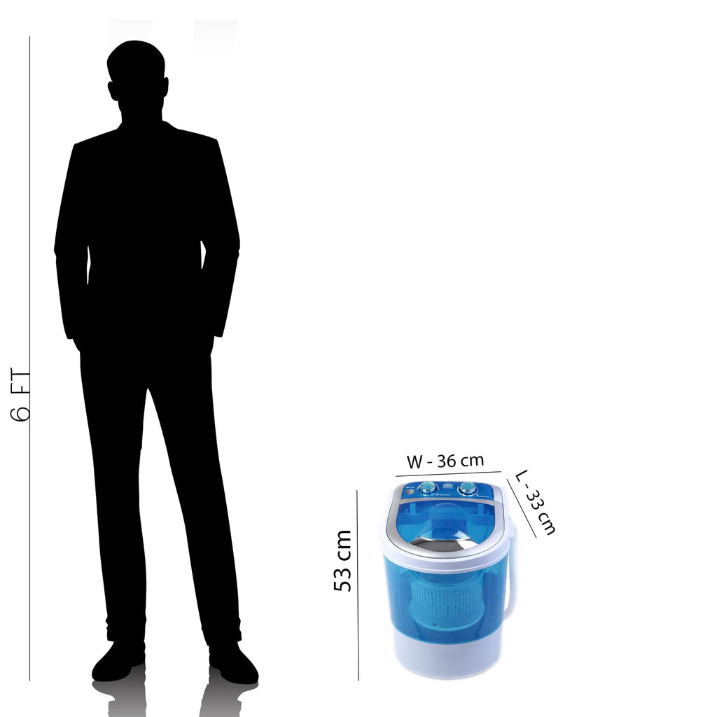 Portable 6  kg 2 Star Single Tub Top Load Mini Washing Machine with 1.5 kg Dryer Basket (Blue) - with 1 year Spare Supply Warranty Model -DMR 30-1208