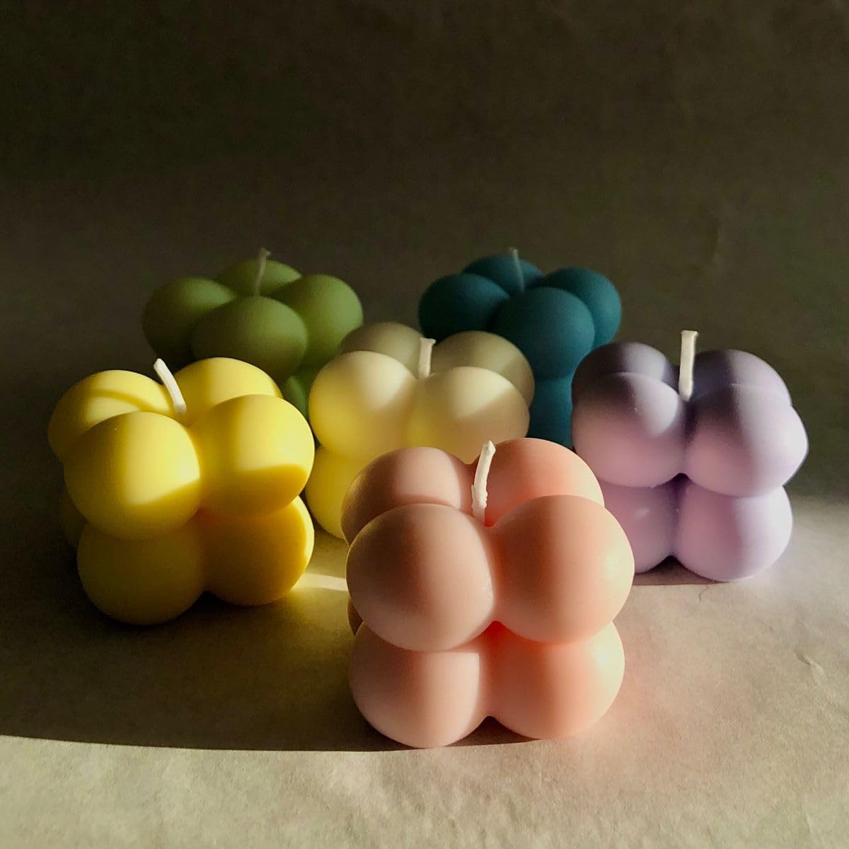 Bubble Candle, Decorative Cube Shape Hand-Poured, Long-Lasting Aromatherapy Candle for Home Decor, Gift Eco-Friendly (Pack of 2) (Big Bubble Cube)