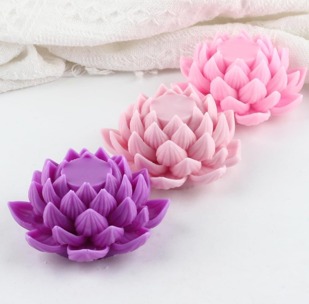 Lotus Flower Decorative Candles, White, Set of 4, Floating Design, Perfect for Home Decor, Gifting, Return Gifts, ambiance