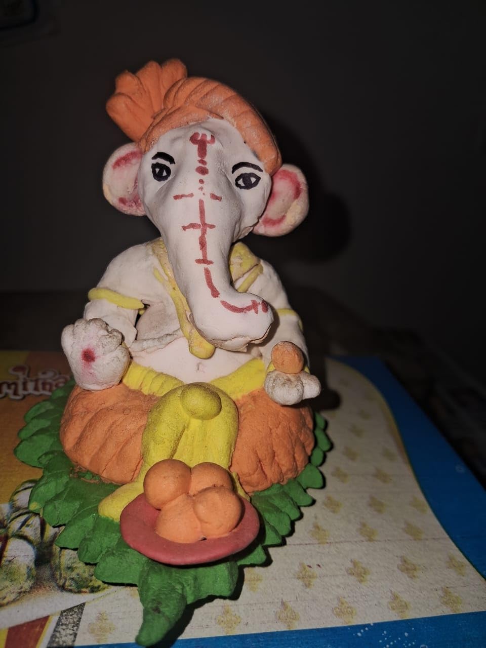 Pack of 1 Handcrafted Clay Ganesh Statue – Eco-Friendly Divine Duo for Home Decor & Festivals