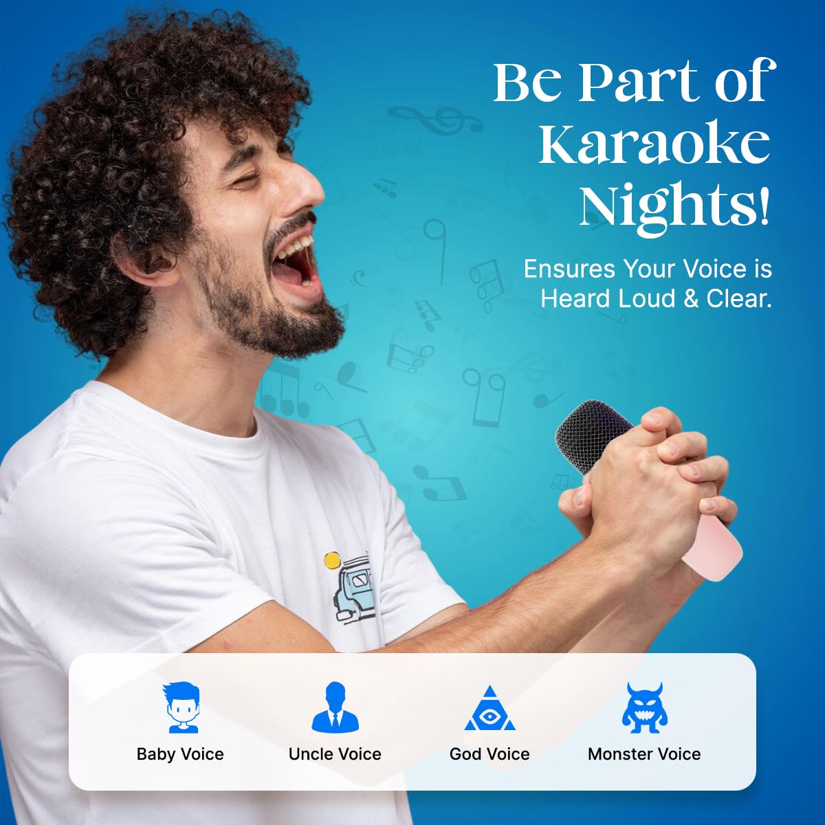 Newly Launched Fusion Tunes 10W Mini Bluetooth Speaker, Wireless Karaoke Mic, 8Hrs Playtime, Vivid RGB Lights, Voice Effects, Multi-Play Modes BT5.1/TF Card & Type-C Charging (Light Pink)