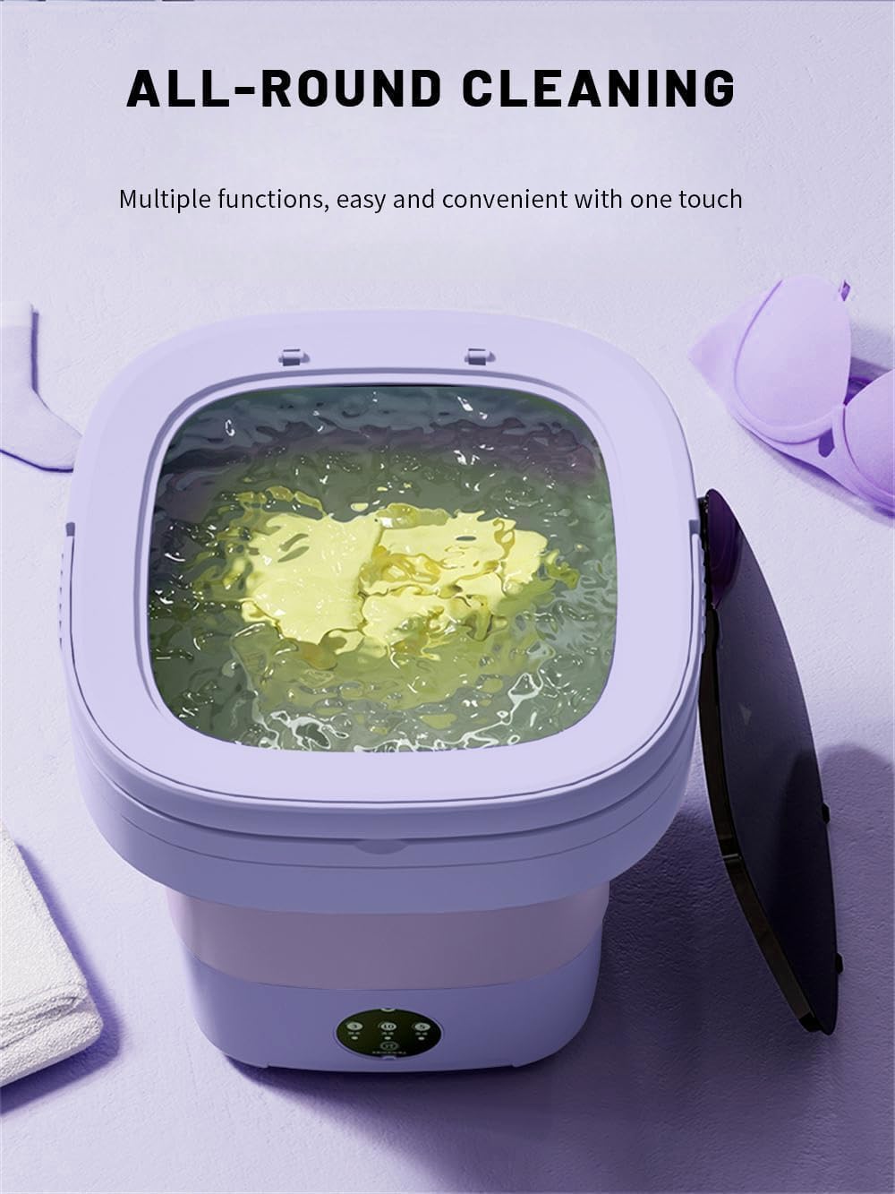 Portable Mini Washing Machine 15L with Upgraded Spin Basket, Compact Clothes Washer for Underwear, Baby Clothes & Small Items, Ideal for Home, Apartments, RV Tours, Dormitories & Hotels