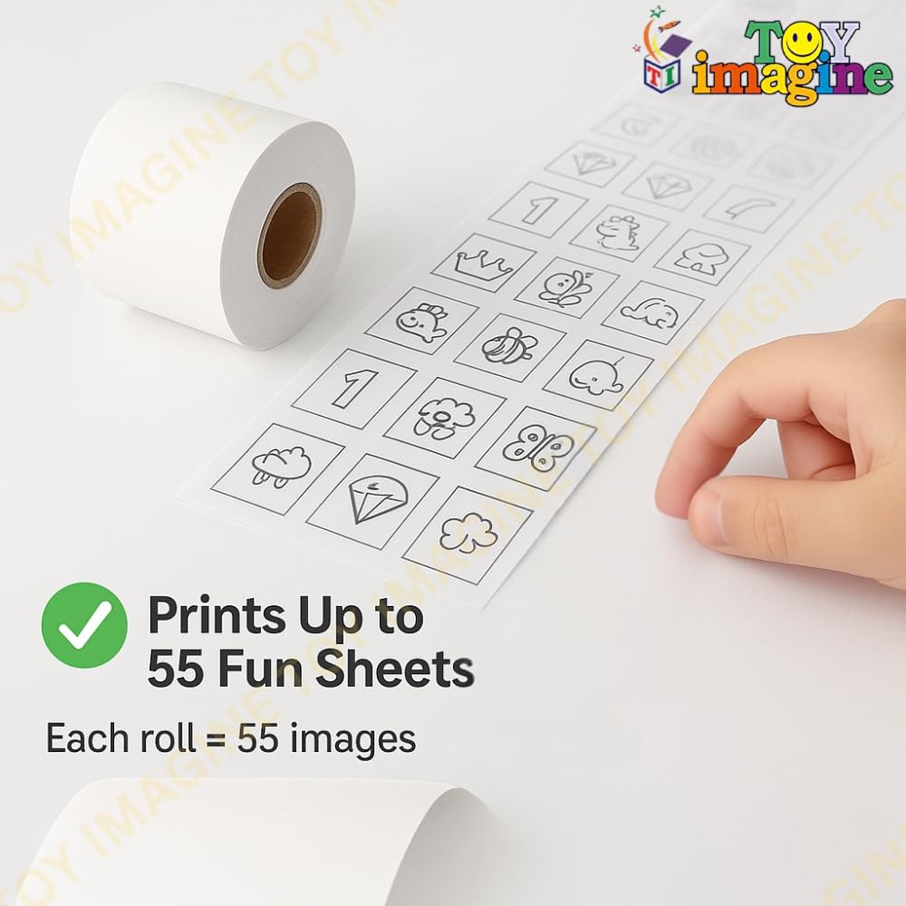 Mini Portable Thermal Printer – Bluetooth Wireless Photo & Label Printer for Kids with 1 Paper Roll – 57mm Black & White Pocket Printer for Mobile, School, Stickers (Assorted)