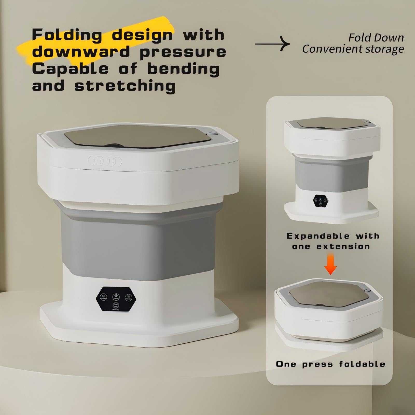 Portable Mini Washing Machine 15L with Upgraded Spin Basket, Compact Clothes Washer for Underwear, Baby Clothes & Small Items, Ideal for Home, Apartments, RV Tours, Dormitories & Hotels