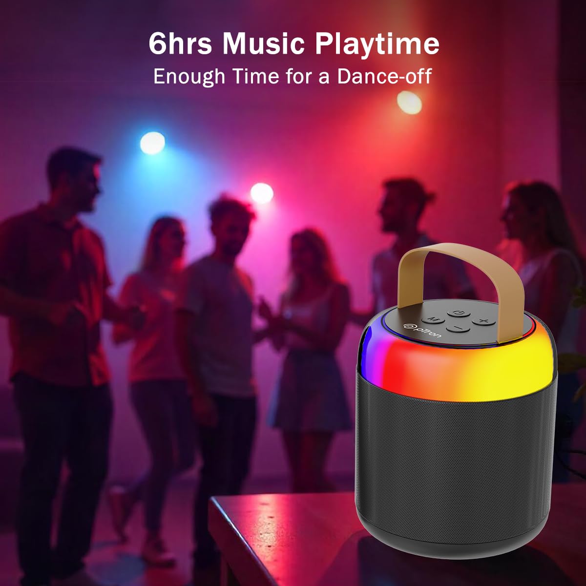 Newly Launched Fusion Tunes 10W Mini Bluetooth Speaker, Wireless Karaoke Mic, 8Hrs Playtime, Vivid RGB Lights, Voice Effects, Multi-Play Modes BT5.1/TF Card & Type-C Charging (Light Pink)