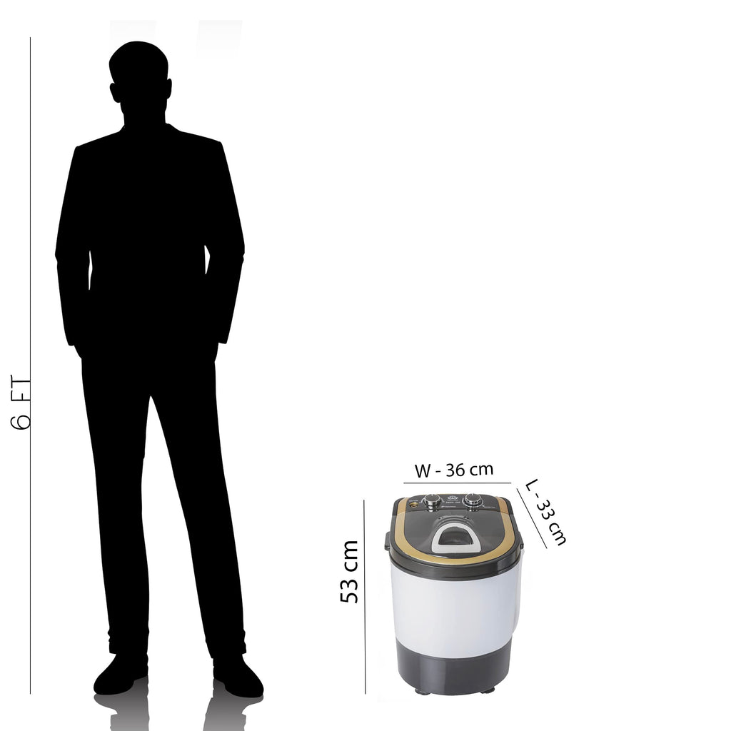 Portable 6  kg 2 Star Single Tub Top Load Mini Washing Machine with 1.5 kg Dryer Basket (Blue) - with 1 year Spare Supply Warranty Model -DMR 30-1208