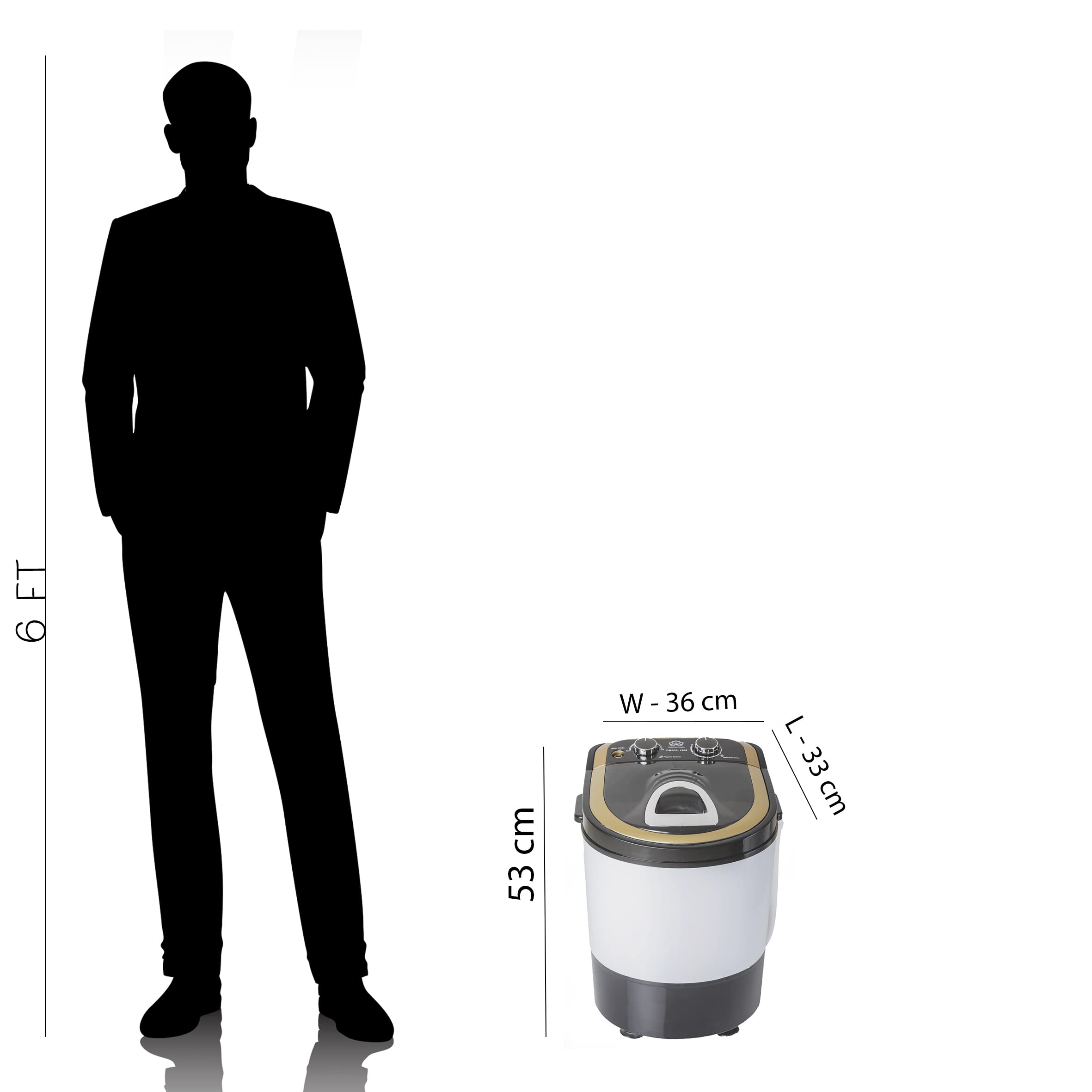 Portable 6  kg 2 Star Single Tub Top Load Mini Washing Machine with 1.5 kg Dryer Basket (Blue) - with 1 year Spare Supply Warranty Model -DMR 30-1208