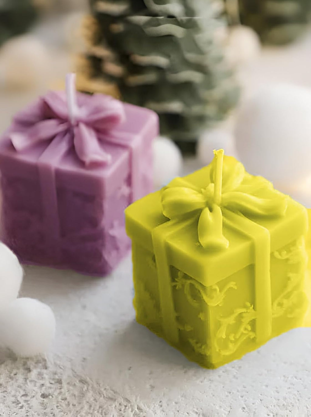 Bubble Candle, Decorative Cube Shape Hand-Poured, Long-Lasting Aromatherapy Candle for Home Decor, Gift Eco-Friendly (Pack of 2) (Big Bubble Cube)