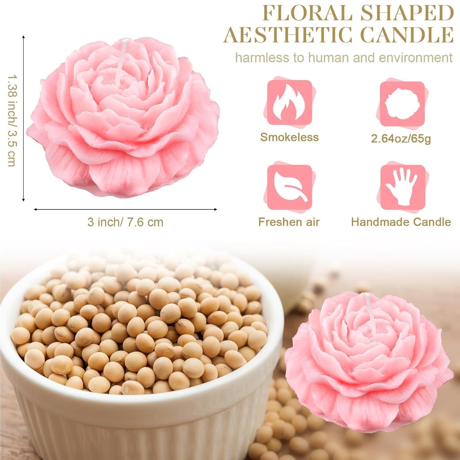 Bubble Candle, Decorative Cube Shape Hand-Poured, Long-Lasting Aromatherapy Candle for Home Decor, Gift Eco-Friendly (Pack of 2) (Big Bubble Cube)