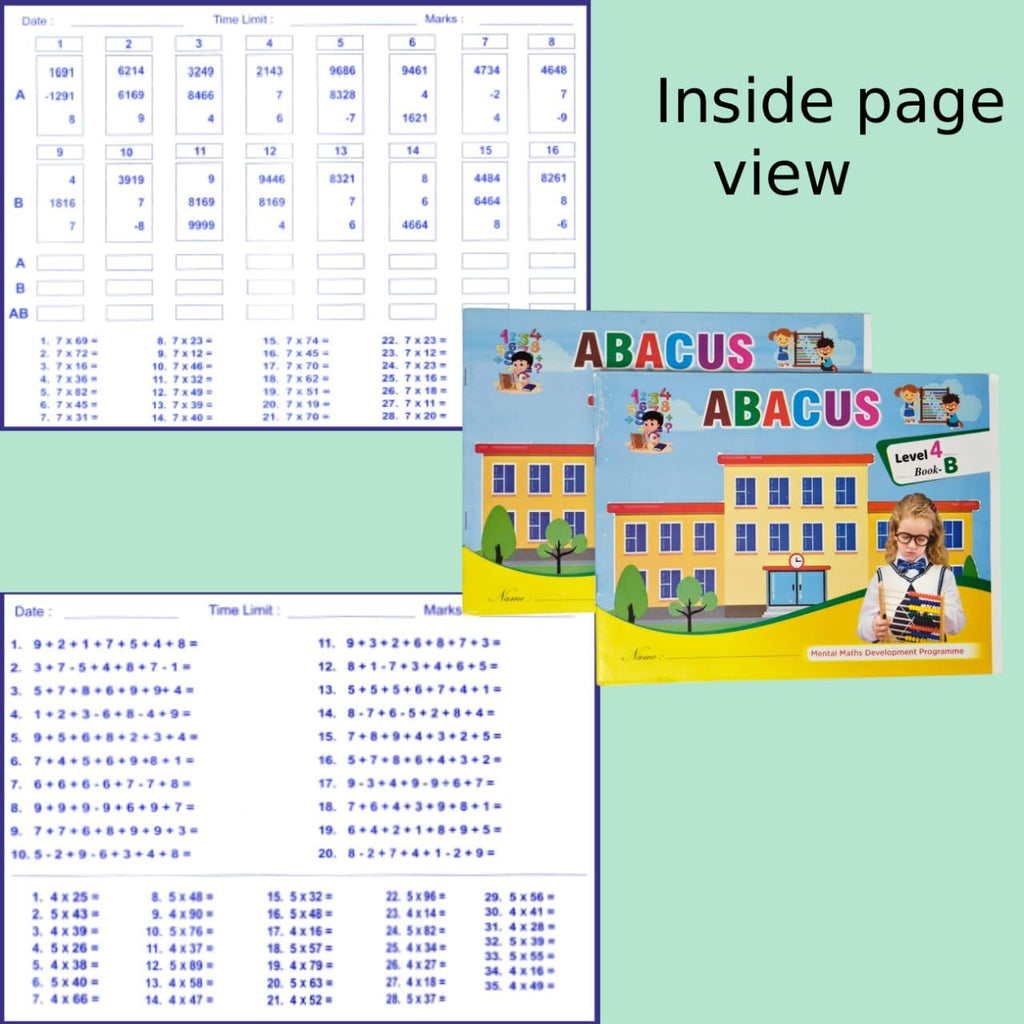 Abacus Books Level 0 to Level 8 (A & B) 18 Combo Practice Workbooks (Pack of 18) | Ages 4 & Up | Engaging Learning for Kids