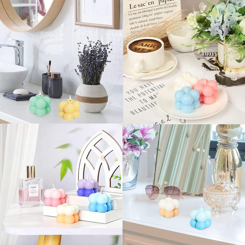 Bubble Candle, Decorative Cube Shape Hand-Poured, Long-Lasting Aromatherapy Candle for Home Decor, Gift Eco-Friendly (Pack of 2) (Big Bubble Cube)