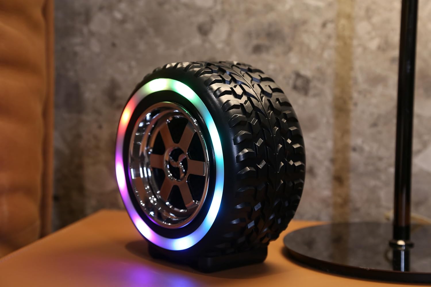 Pii Tech i-Ride, Stylish 10W Bluetooth Wireless Speaker, 360? Surround Sound, Powerful Bass, FM Radio, Colorful LED Lights, AUX Micro SD & USB, Type C Charging, 8 Hours Playtime