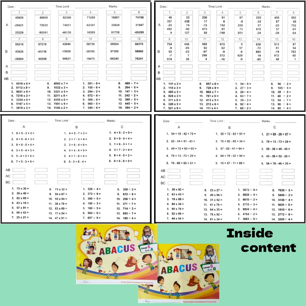 Abacus Books Level 0 to Level 8 (A & B) 18 Combo Practice Workbooks (Pack of 18) | Ages 4 & Up | Engaging Learning for Kids