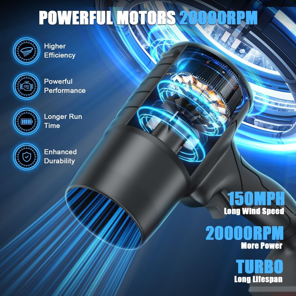 Multipule Use Turbojet Air Fan Cordless Car Dryer Air Blower Handheld High Powered | Portable Car Dryer | Turboglass Car Blower | Hair Dryer | Air Blower for Cleaning, Camping, Outdoor.