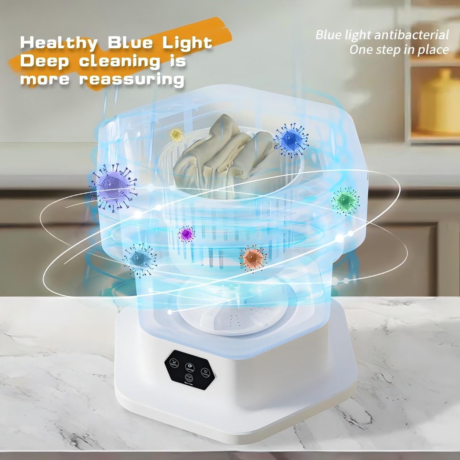 Portable Mini Washing Machine 15L with Upgraded Spin Basket, Compact Clothes Washer for Underwear, Baby Clothes & Small Items, Ideal for Home, Apartments, RV Tours, Dormitories & Hotels