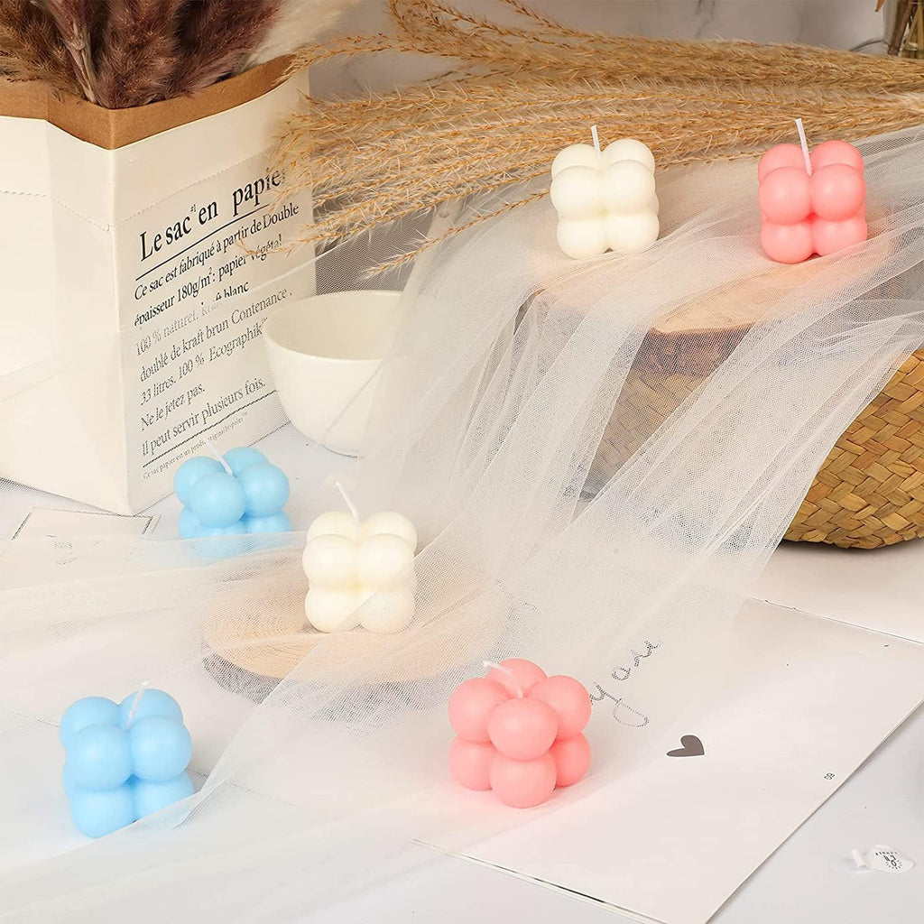 Bubble Candle, Decorative Cube Shape Hand-Poured, Long-Lasting Aromatherapy Candle for Home Decor, Gift Eco-Friendly (Pack of 2) (Big Bubble Cube)