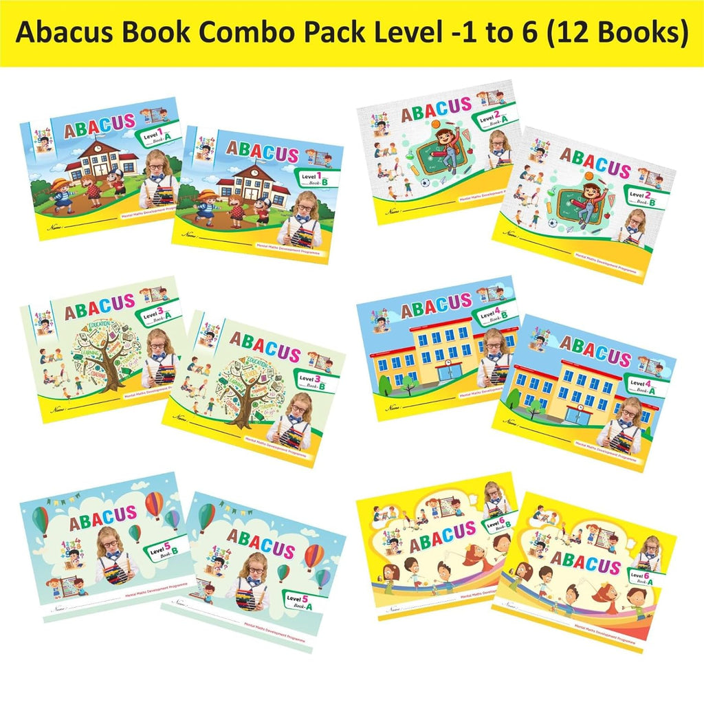 Abacus Books Level 0 to Level 8 (A & B) 18 Combo Practice Workbooks (Pack of 18) | Ages 4 & Up | Engaging Learning for Kids